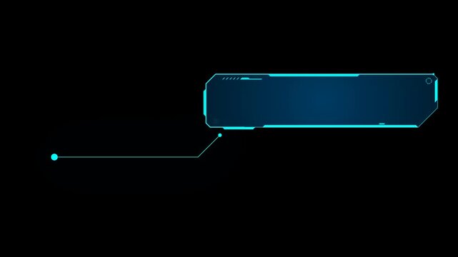 Technology box or futuristic callout title animation. Alpha or transparent background