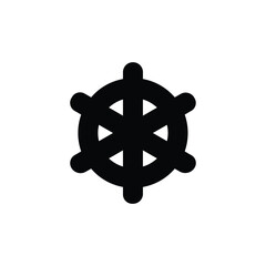 Obraz premium Black dharma wheel symbol on a white background