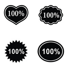 100 percent guarantee seals. set of sale labels