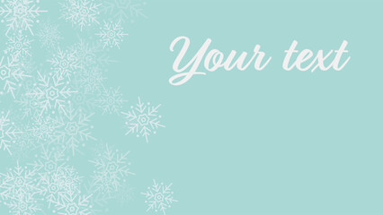 A fabulous vector background for your banners. This festive design features randomly scattered snowflakes on a blue background with ample space for your text. Perfect for seasonal promotions