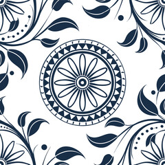 Intricate rickshaw wheel mandala abstract floral vector illustration scalable vector