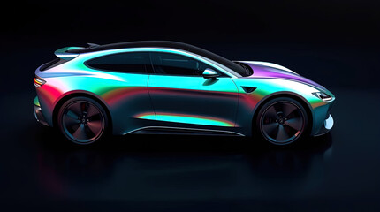 Obraz premium Futuristic car racing at speed