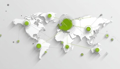 Global connections, abstract world map