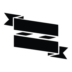 Black ribbon banner design