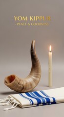 Spiritual Yom Kippur Background with Elegant Typography and Empty Space
