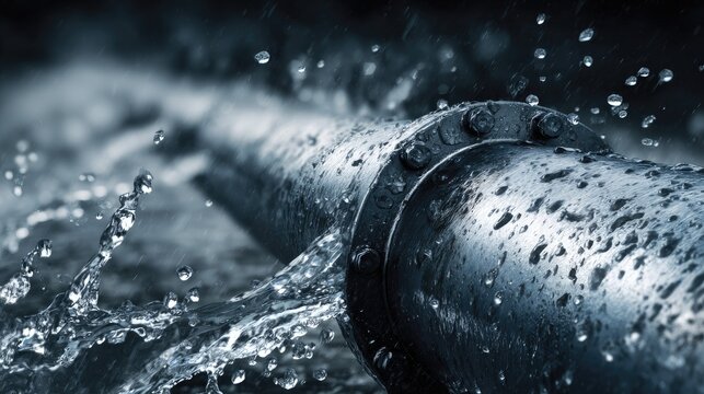 Leaking pipe in rain