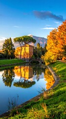 Obraz premium Autumn park reflections