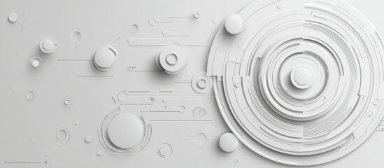 Abstract geometric shapes in white