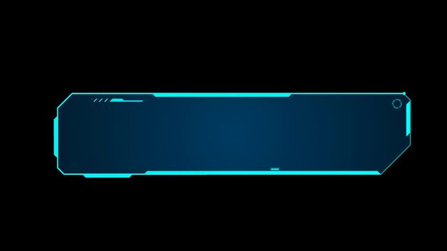 Technology box or futuristic callout title animation. Alpha or transparent background
