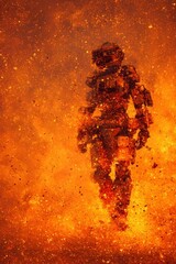 Fiery Space Explorer in Action