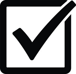 Vector art of black check mark inside a square box