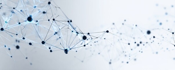 Abstract network of interconnected nodes.  A complex, flowing design