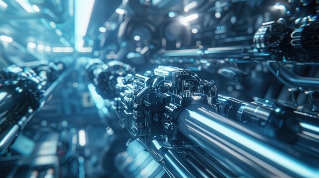 Complex futuristic mechanical system