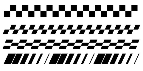 Taxi elements. Checkered vector elements set.