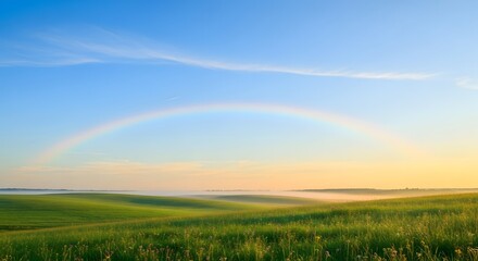 Green field and sky for ozone preservation theme