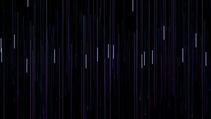 An artistic depiction of falling lines against a dark background. The lines are illuminated and form the falling rain or data stream pattern.