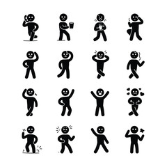 Expressing emotions and feelings icon set