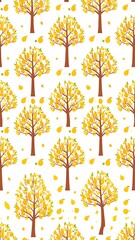 Autumn trees seamless pattern