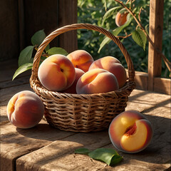 basket of peaches