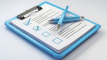 Clipboard with checklist and pen for completing tasks
