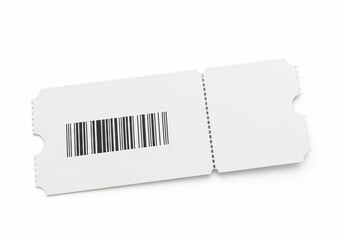Theater, cinema ticket template. Blank ticket with barcode isolated on white 