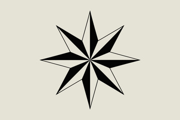 Obraz premium Graphic symbol of a compass rose, representing direction and navigation
