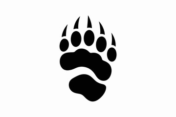 Bold bear paw print graphic on white background