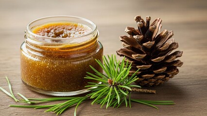 christmas candle and pine cones