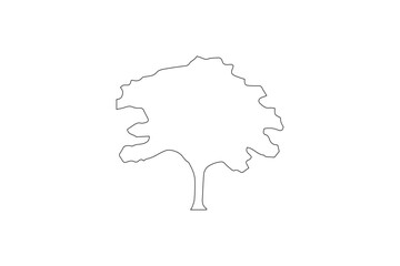 Tree Outline with Wide Canopy for Landscape, Eco, and Nature Projects - Isolated 64x64 Vector Icon