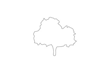 Broadleaf Tree Outline for Nature, Landscape, and Eco Projects - Isolated 64x64 Vector Icon