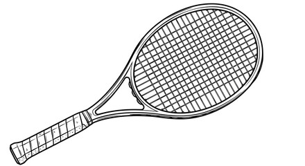 Drawing of Sport Racket Isolated on White Background