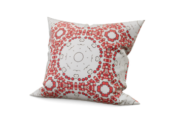 Pink cotton pillow isolated on white background for home decor and comfort