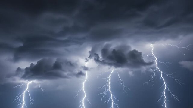 Epic Sky Fury: A dramatic and ominous depiction of a thunderstorm showcases the raw power and awe-inspiring beauty of nature's elements.
