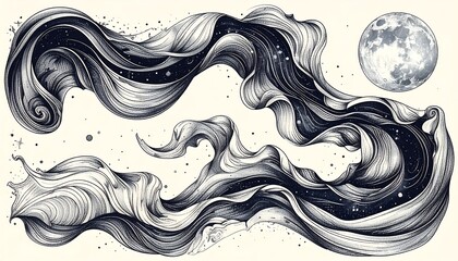 Cosmic flowing drapery