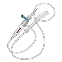 blood transfuion set on white background