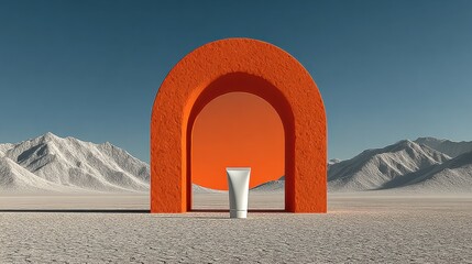 Modern skincare cream against a stunning mountain backdrop for beauty and wellness marketing, perfect for promoting natural beauty and a healthy lifestyle