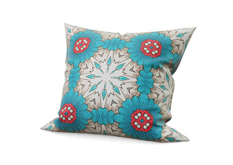 Soft white pillow isolated on plain background for home decor and comfort