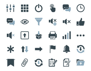 Fototapeta premium Collection of Icon Silhouettes