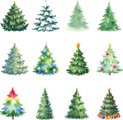 Watercolor Christmas Tree Illustration