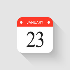 Vector icon page day calendar - 23 January month