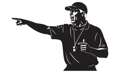 Silhouette of a Person Pointing Forward with an Outstretched Arm