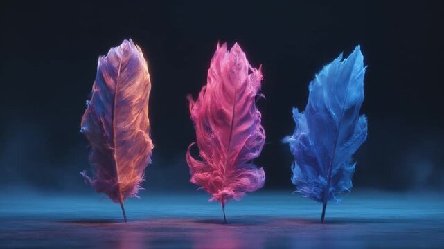 Colorful feathers abstract