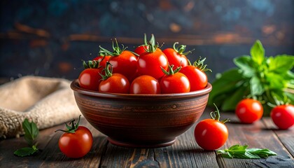 Fresh cherry tomatoes in a bowl