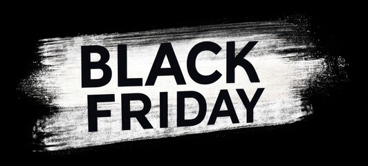 The Black Friday Banner with Grunge Brush Stroke Background and Bold Text