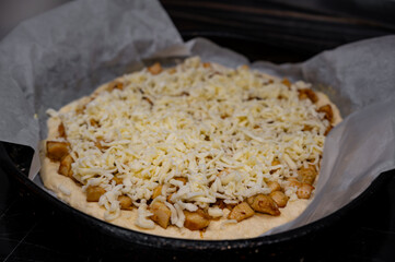 Preparing Meat Pie with Cheese