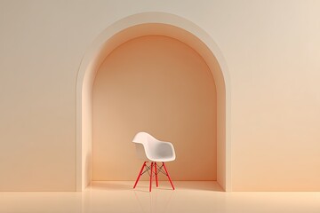 Minimalist archway with a single chair