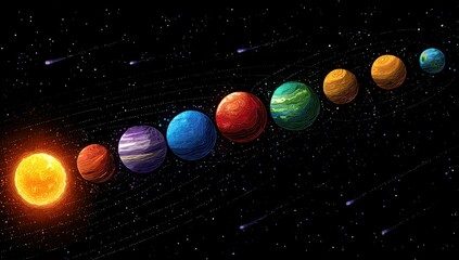 Colorful solar system illustration (2)