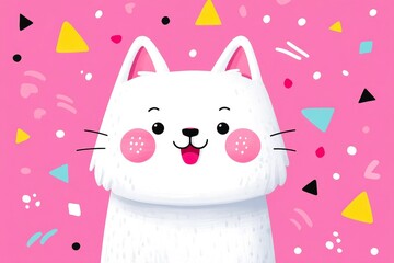 An adorable cartoon cat with a charming and whimsical design perfect for playful illustrations childrens themes and creative projects