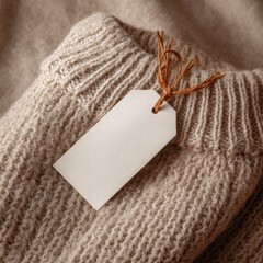 Beige knitted sweater with blank tag (1)