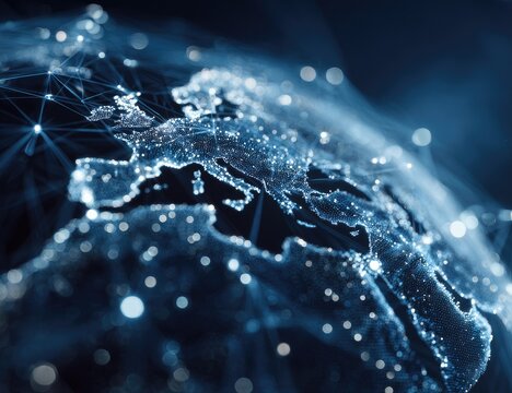 Europe globe, network, digital